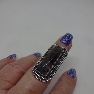 Natural "MONTANA AGATE" Handmade Sterling Ring Size 7.5 #82A
